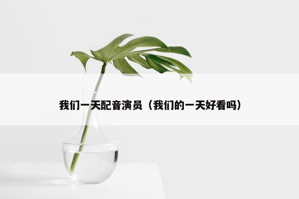 我们一天配音演员（我们的一天好看吗）