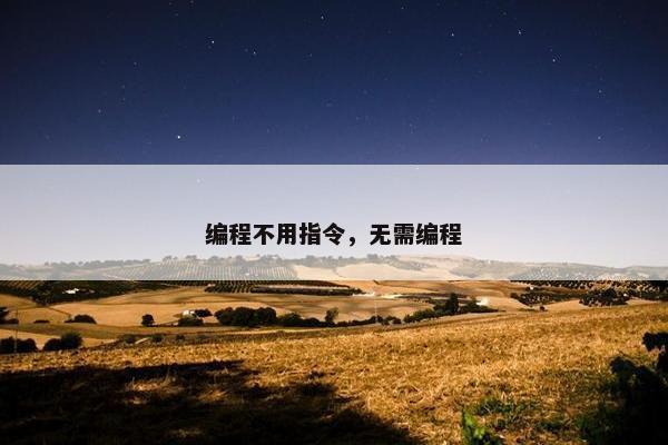 编程不用指令，无需编程