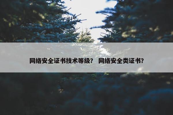 网络安全证书技术等级？ 网络安全类证书？