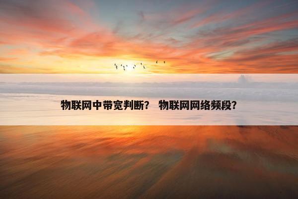 物联网中带宽判断？ 物联网网络频段？