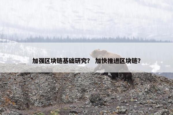 加强区块链基础研究？ 加快推进区块链？