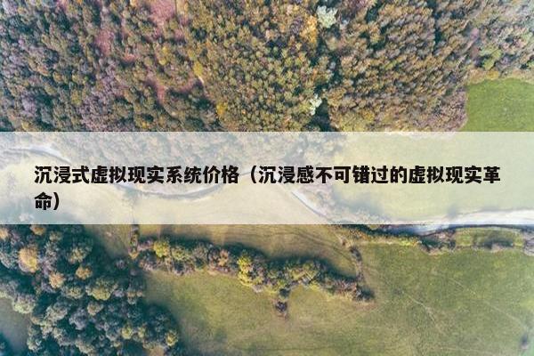 沉浸式虚拟现实系统价格（沉浸感不可错过的虚拟现实革命）