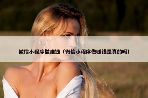 微信小程序做赚钱（微信小程序做赚钱是真的吗）