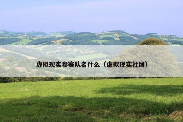 虚拟现实参赛队名什么（虚拟现实社团）