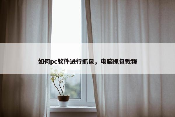 如何pc软件进行抓包，电脑抓包教程