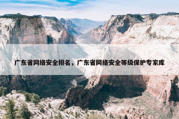广东省网络安全排名，广东省网络安全等级保护专家库