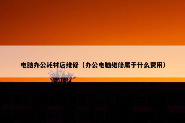 电脑办公耗材店维修(办公电脑维修属于什么费用)