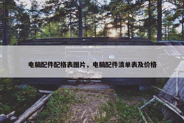 电脑配件配格表图片,电脑配件清单表及价格
