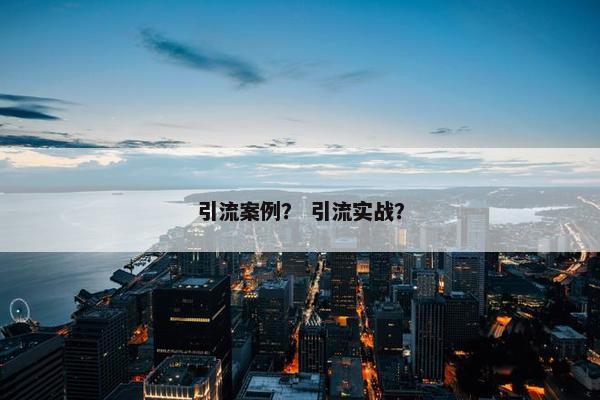 引流案例？ 引流实战？