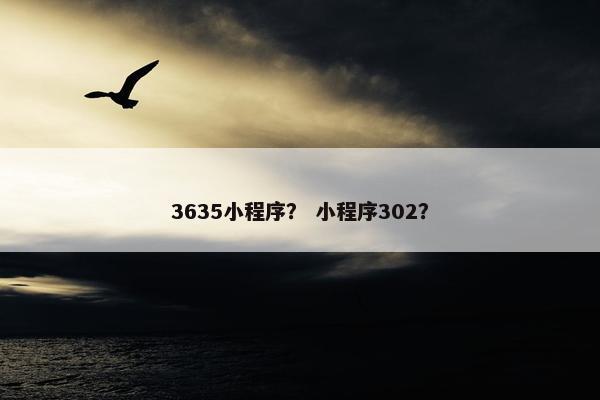 3635小程序？ 小程序302？