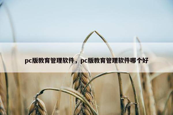 pc版教育管理软件,pc版教育管理软件哪个好