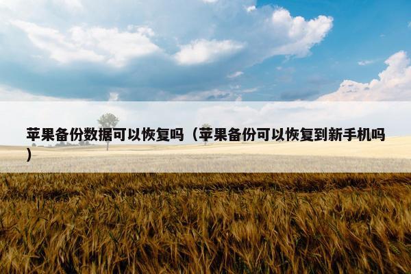 苹果备份数据可以恢复吗(苹果备份可以恢复到新手机吗)