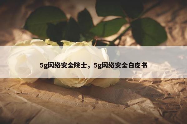 5g网络安全院士,5g网络安全白皮书