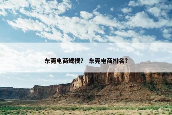 东莞电商规模? 东莞电商排名?