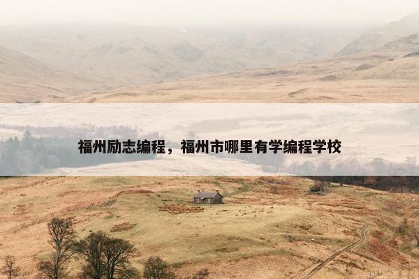 福州励志编程,福州市哪里有学编程学校