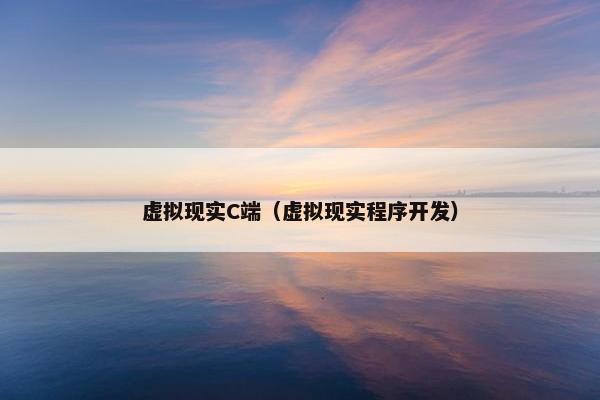 虚拟现实C端(虚拟现实程序开发)