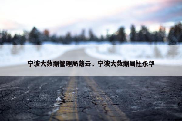 宁波大数据管理局戴云,宁波大数据局杜永华 宁波大数据管理局戴云,宁波大数据局杜永华