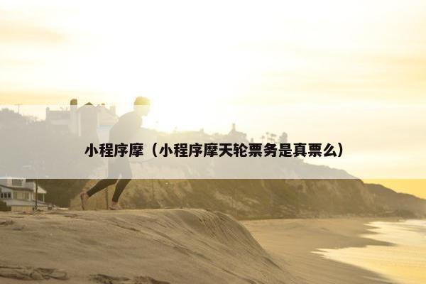 小程序摩(小程序摩天轮票务是真票么)