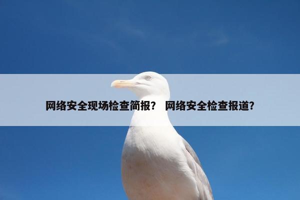 网络安全现场检查简报? 网络安全检查报道?
