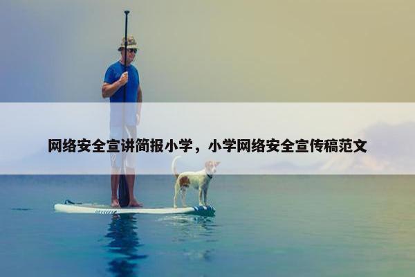 网络安全宣讲简报小学,小学网络安全宣传稿范文
