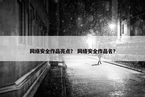 网络安全作品亮点? 网络安全作品名?