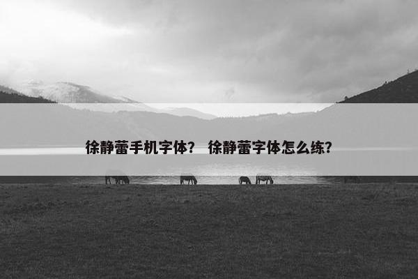 徐静蕾手机字体? 徐静蕾字体怎么练?