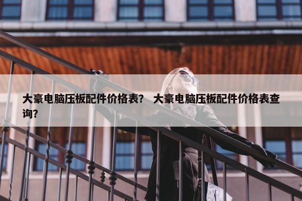 大豪电脑压板配件价格表? 大豪电脑压板配件价格表查询?