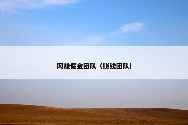 网赚倔金团队(赚钱团队)