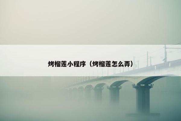 烤榴莲小程序(烤榴莲怎么弄) 烤榴莲小程序(烤榴莲怎么弄)