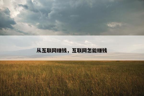 从互联网赚钱,互联网怎能赚钱