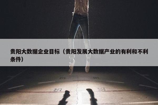 贵阳大数据企业目标(贵阳发展大数据产业的有利和不利条件)