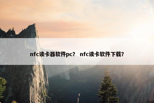 nfc读卡器软件pc? nfc读卡软件下载?