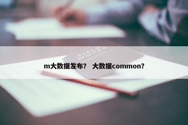 m大数据发布? 大数据common?
