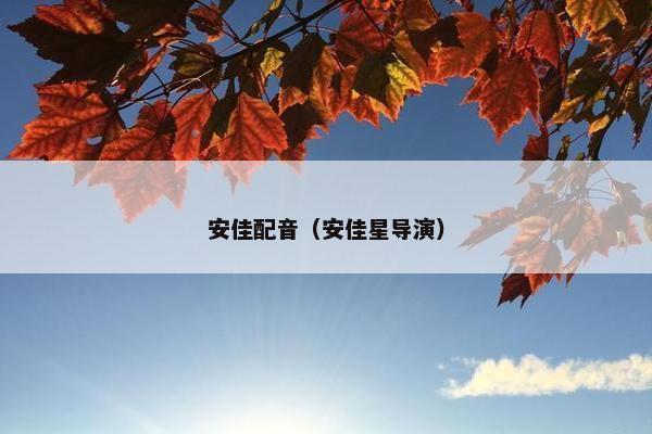 安佳配音(安佳星导演) 安佳配音(安佳星导演)