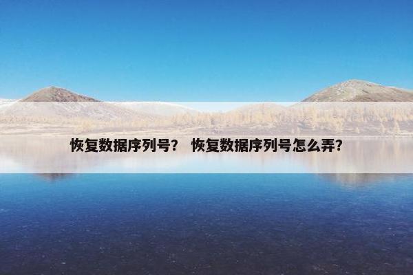 恢复数据序列号? 恢复数据序列号怎么弄?
