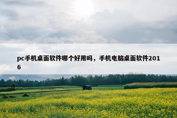 pc手机桌面软件哪个好用吗，手机电脑桌面软件2016