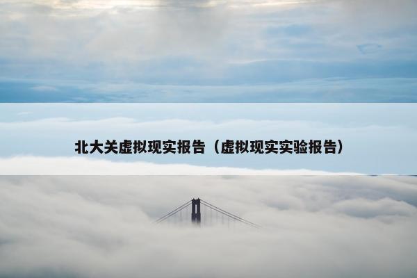 北大关虚拟现实报告(虚拟现实实验报告)