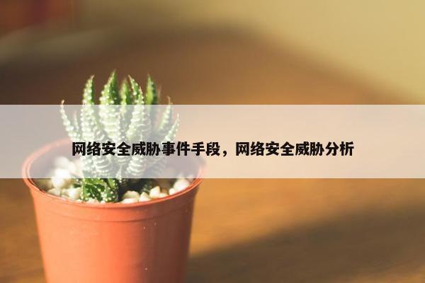 网络安全威胁事件手段,网络安全威胁分析