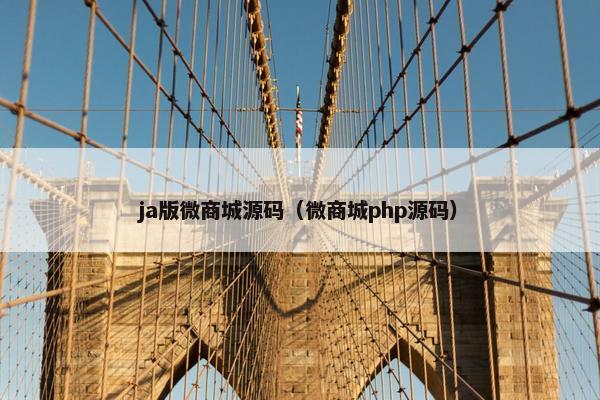 ja版微商城源码（微商城php源码）
