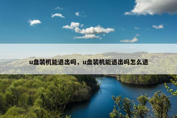 u盘装机能退出吗,u盘装机能退出吗怎么退