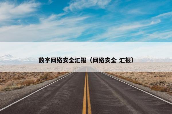 数字网络安全汇报（网络安全 汇报）