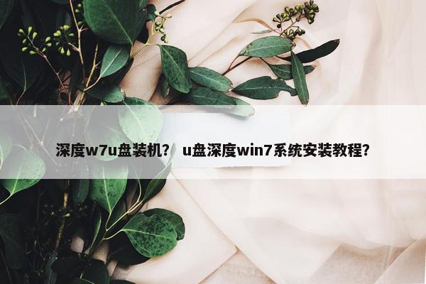 深度w7u盘装机？ u盘深度win7系统安装教程？
