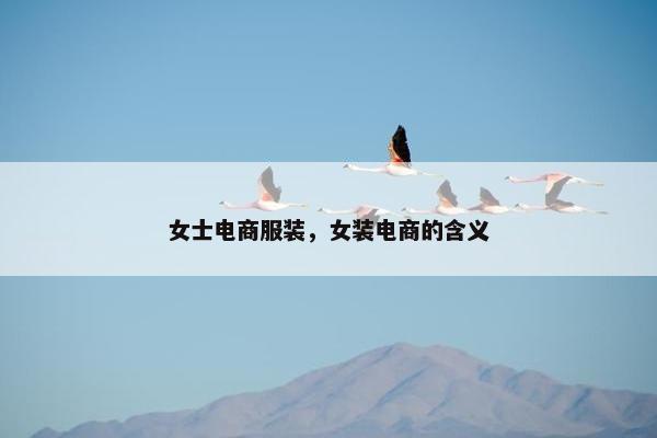 女士电商服装,女装电商的含义 女士电商服装,女装电商的含义