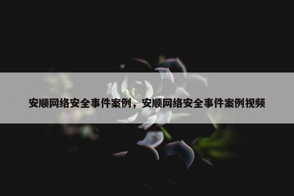 安顺网络安全事件案例,安顺网络安全事件案例视频 安顺网络安全事件案例,安顺网络安全事件案例视频