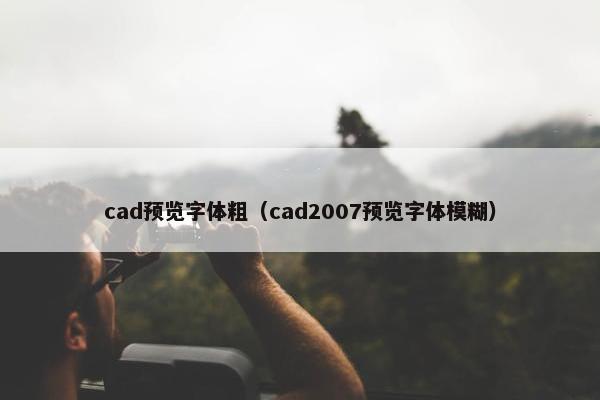 cad预览字体粗（cad2007预览字体模糊）