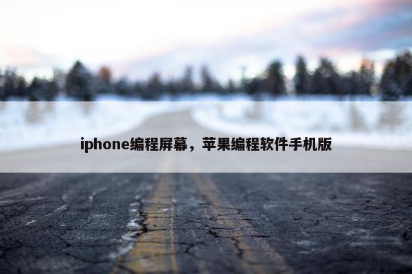 iphone编程屏幕,苹果编程软件手机版