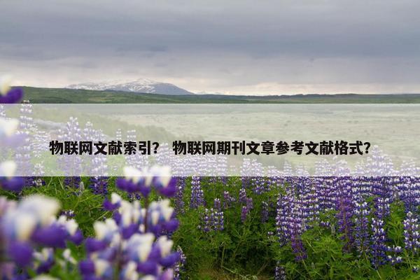 物联网文献索引? 物联网期刊文章参考文献格式?