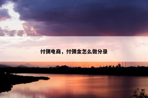 付佣电商,付佣金怎么做分录