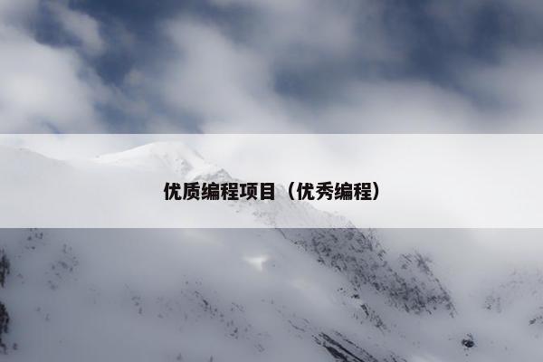 优质编程项目(优秀编程)