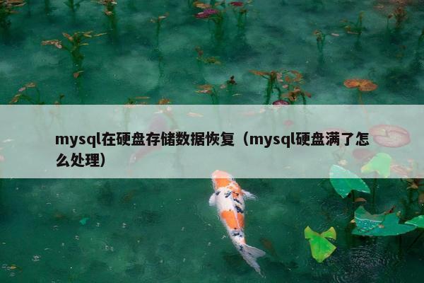 mysql在硬盘存储数据恢复(mysql硬盘满了怎么处理) mysql在硬盘存储数据恢复(mysql硬盘满了怎么处理)